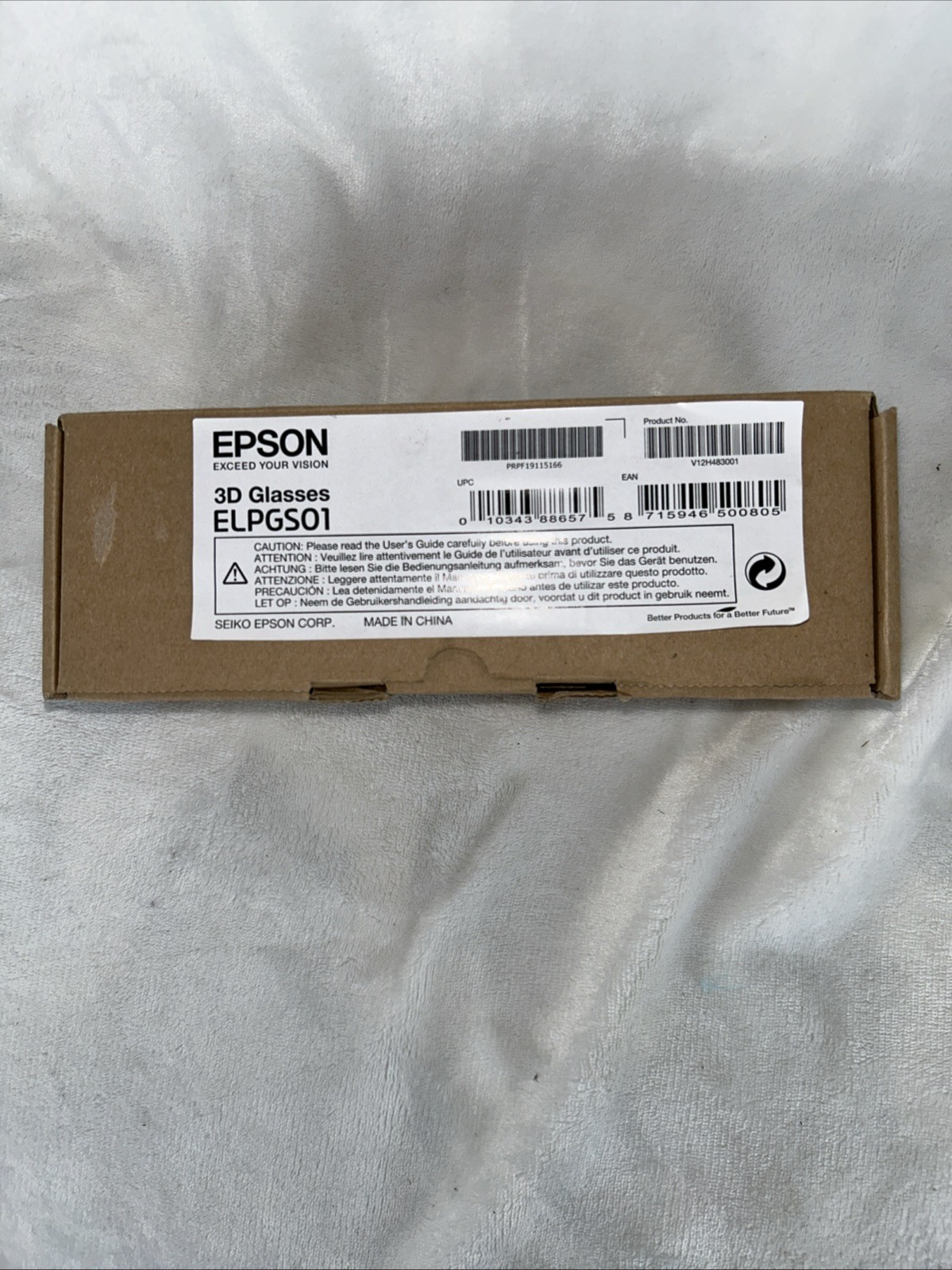 EPSON 3D Glasses Active Shutter IR ELPGS01 for Projectors Used