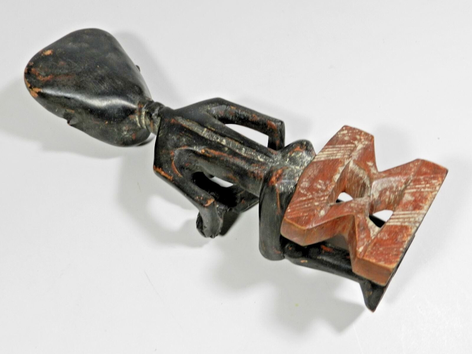 Vintage African Hand Carved Guardian Figure 14.75" Tribal Wood Sculpture