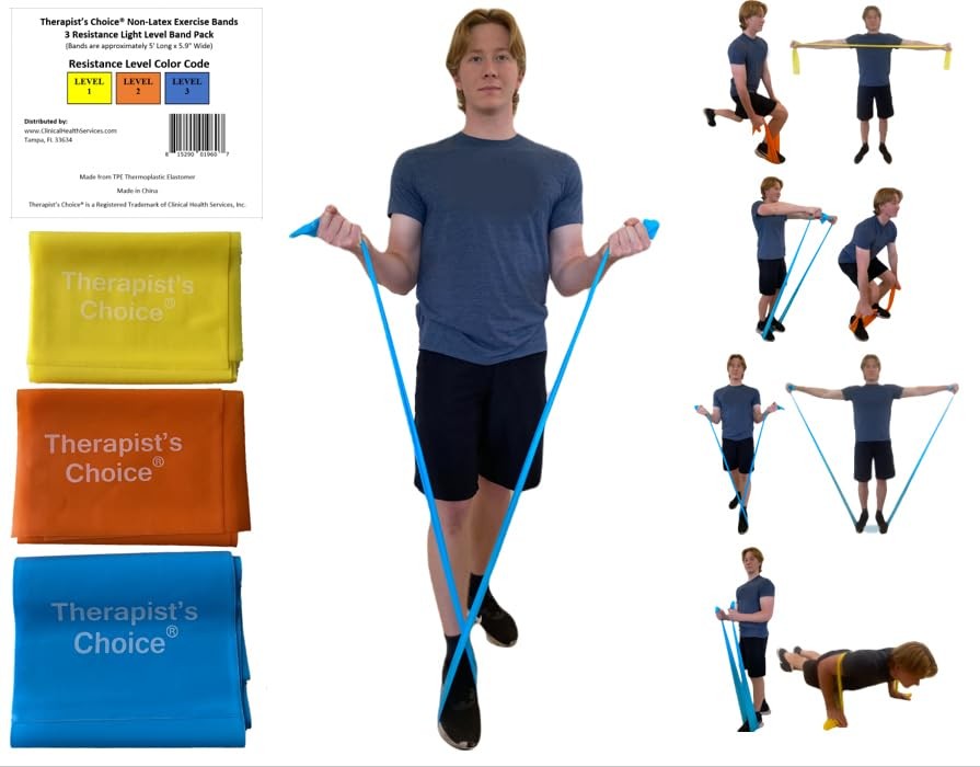 Therapist’s Choice® Resistance Bands for Working Out, Physical Therapy Bands,...