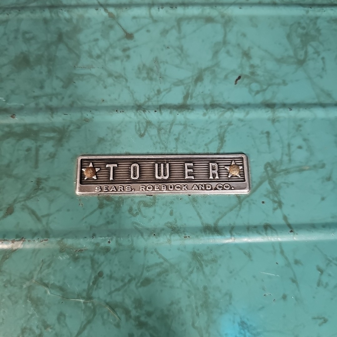 Sears Roebuck And Co. “TOWER” Green Marbled Lock Box No Key Vintage MCM