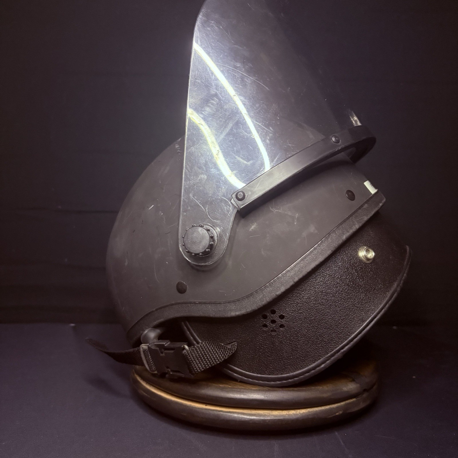 Police SWAT Riot Helmet Black (Universal Size) USA MADE w/ Removable Face Shield