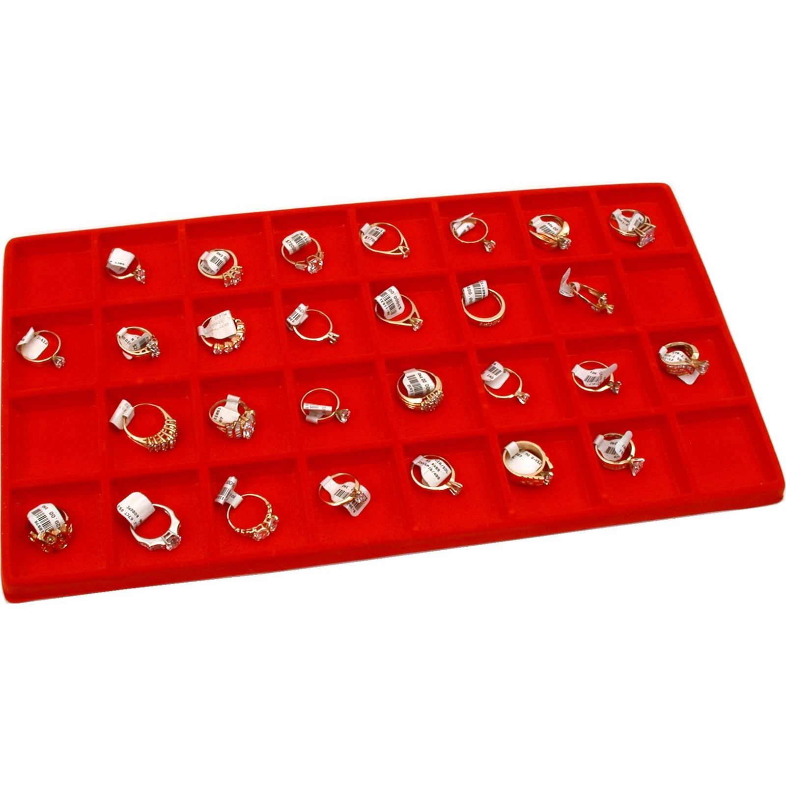5 Red Jewelry Coin Display Travel Tray Inserts 32 Slot