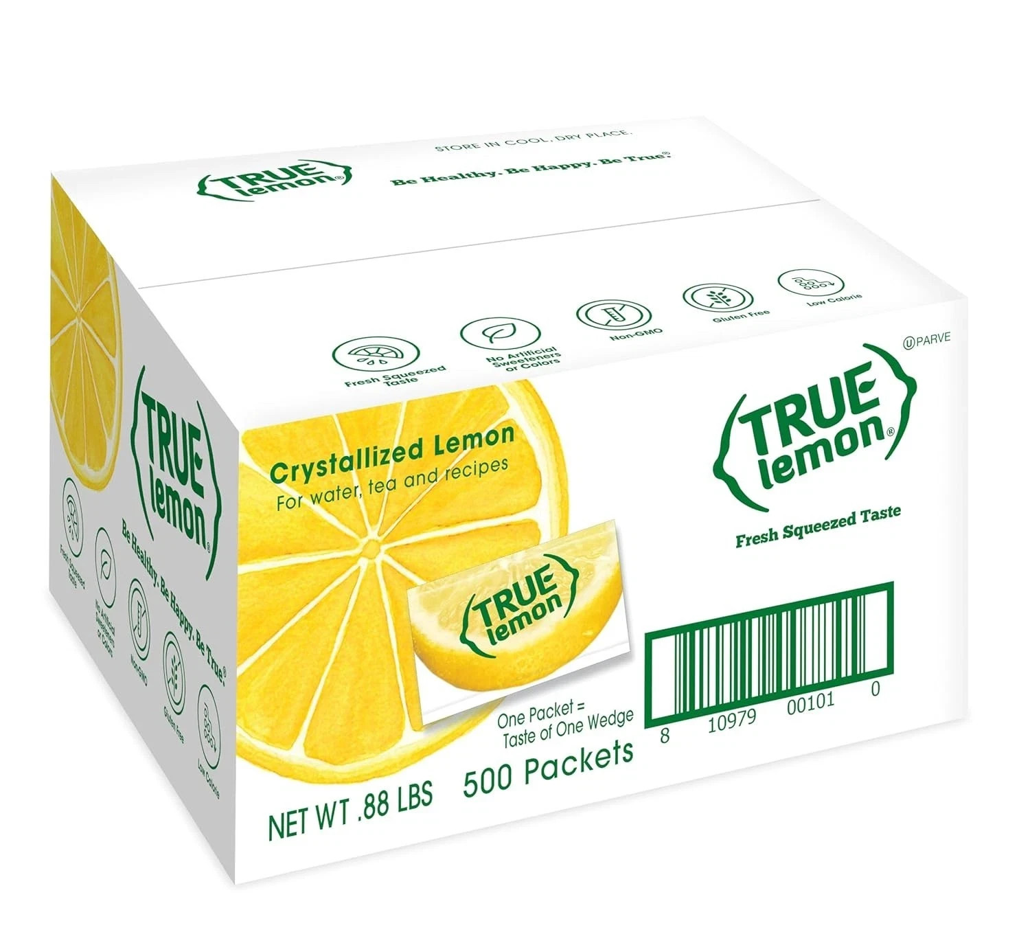True Lemon 500ct sugar-free 0-calorie lemon water enhancer packets