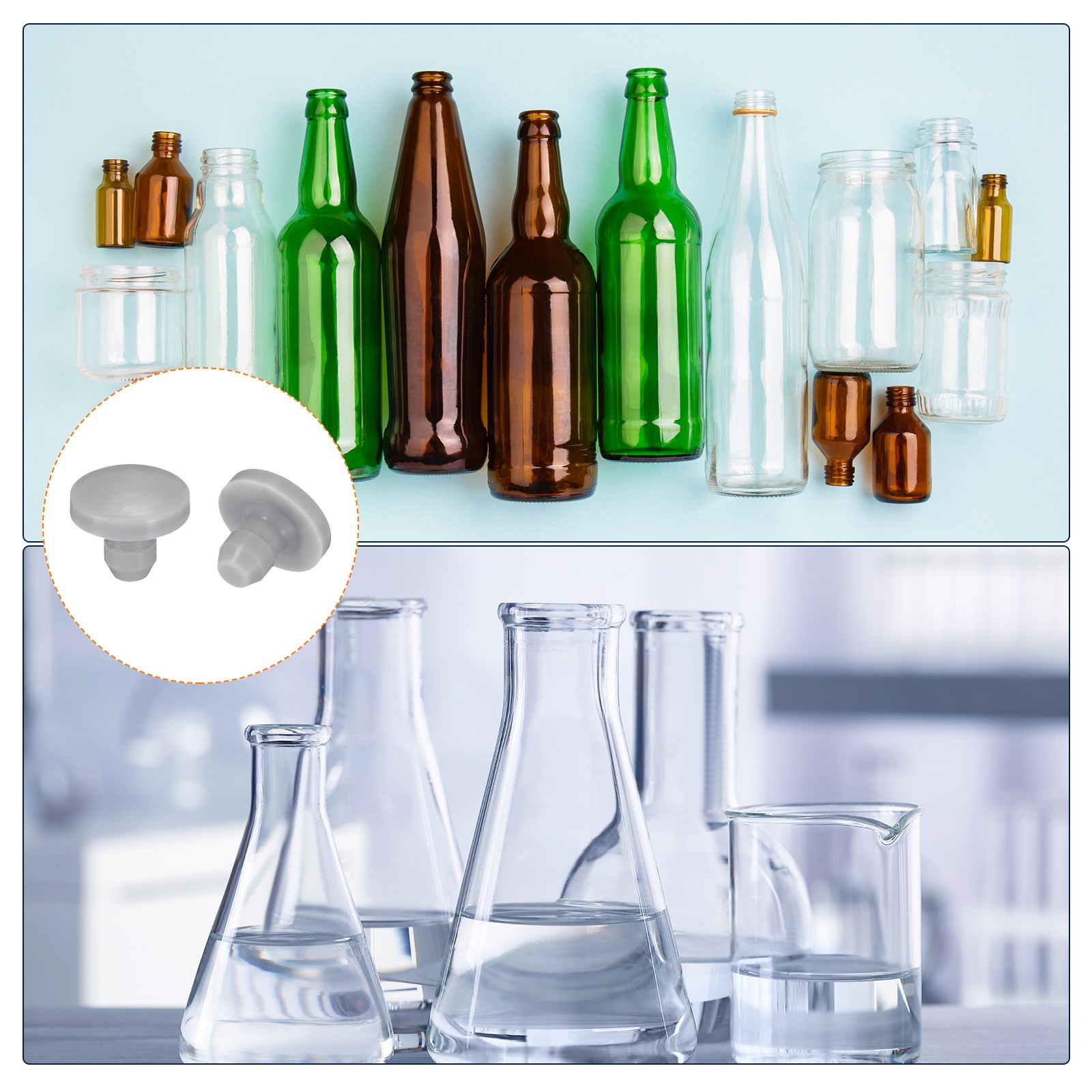 25Pcs Silicone Plugs Rubber Round Hole Plugs for 2.5-3mm Hole Grey