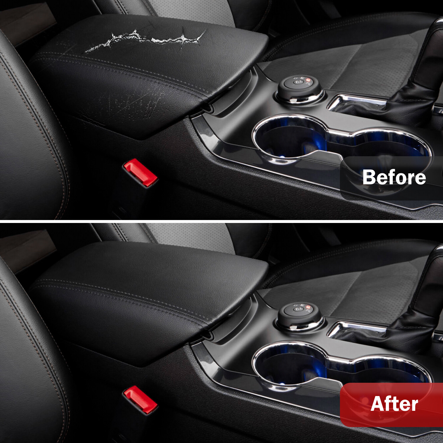 Fits 2011-2019 Ford Explorer Leather Center Console Lid Armrest Cover Black KBH