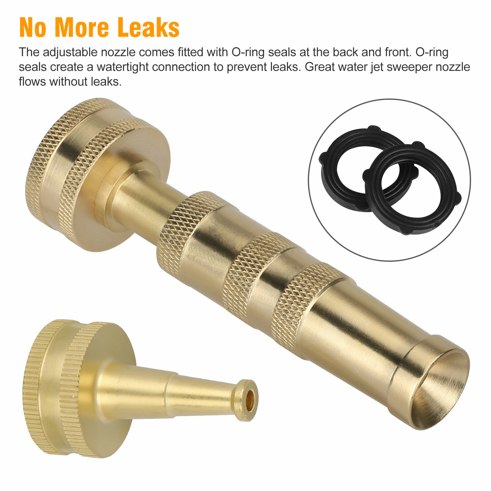 High Pressure Solid Brass Garden Nozzle Heavy Duty Adjustable Twist Water Hose