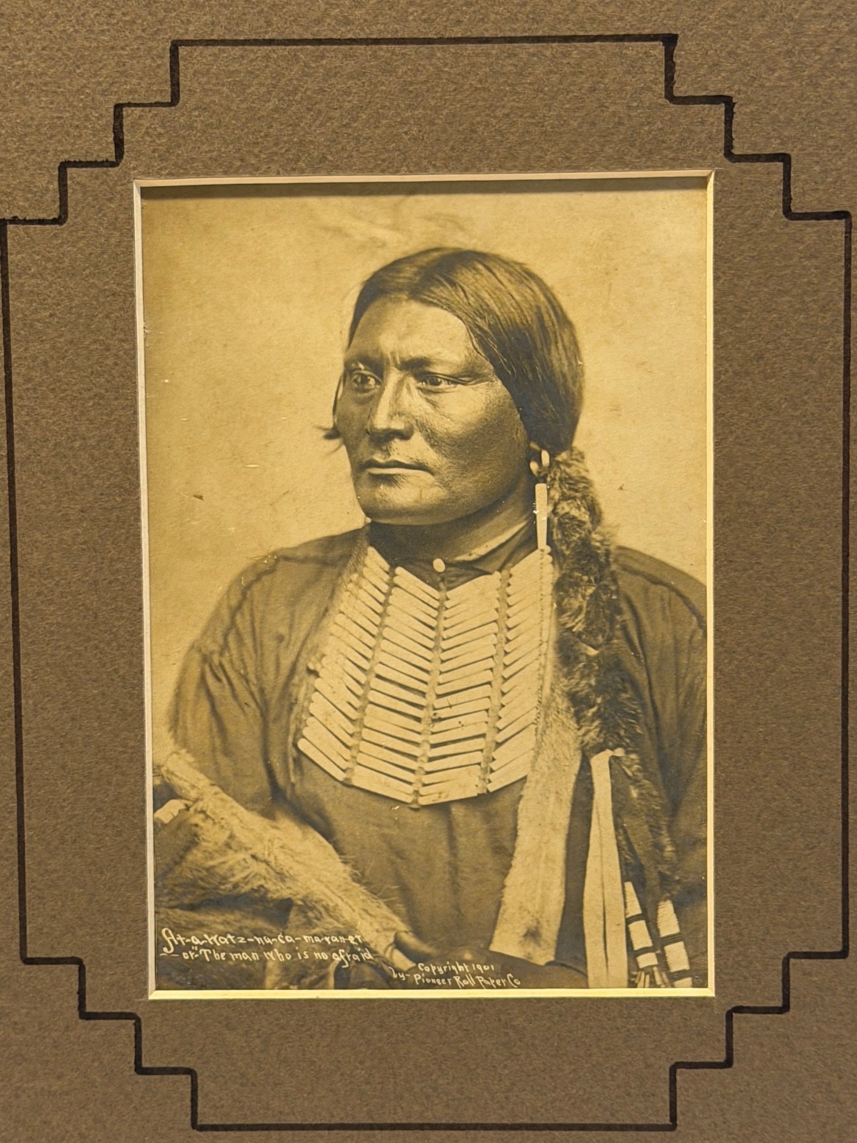 Antique Native American Indian Photograph of Chief Wah-Shun-Gah of Kaw Nation