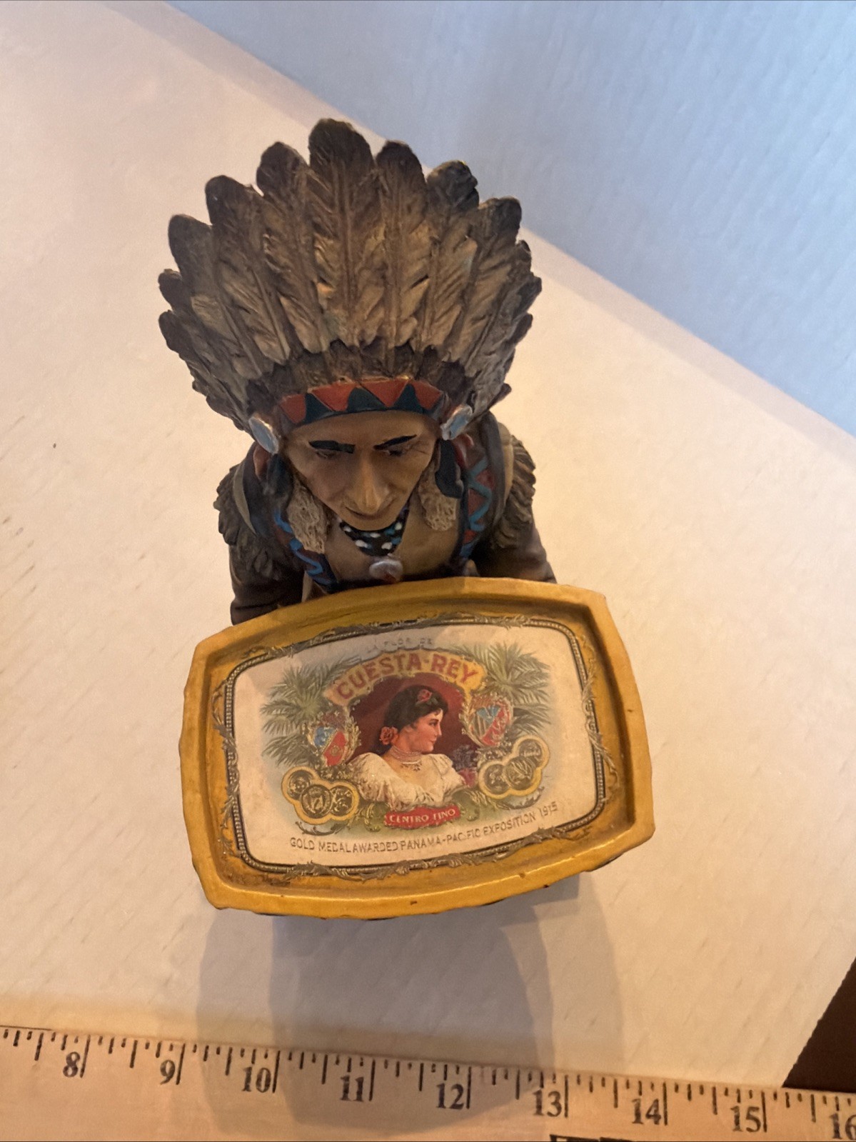 CUESTA REY LIMITED EDITION CHIEF COPPER PENNY COLLECTIBLE CIGAR STORE INDIAN