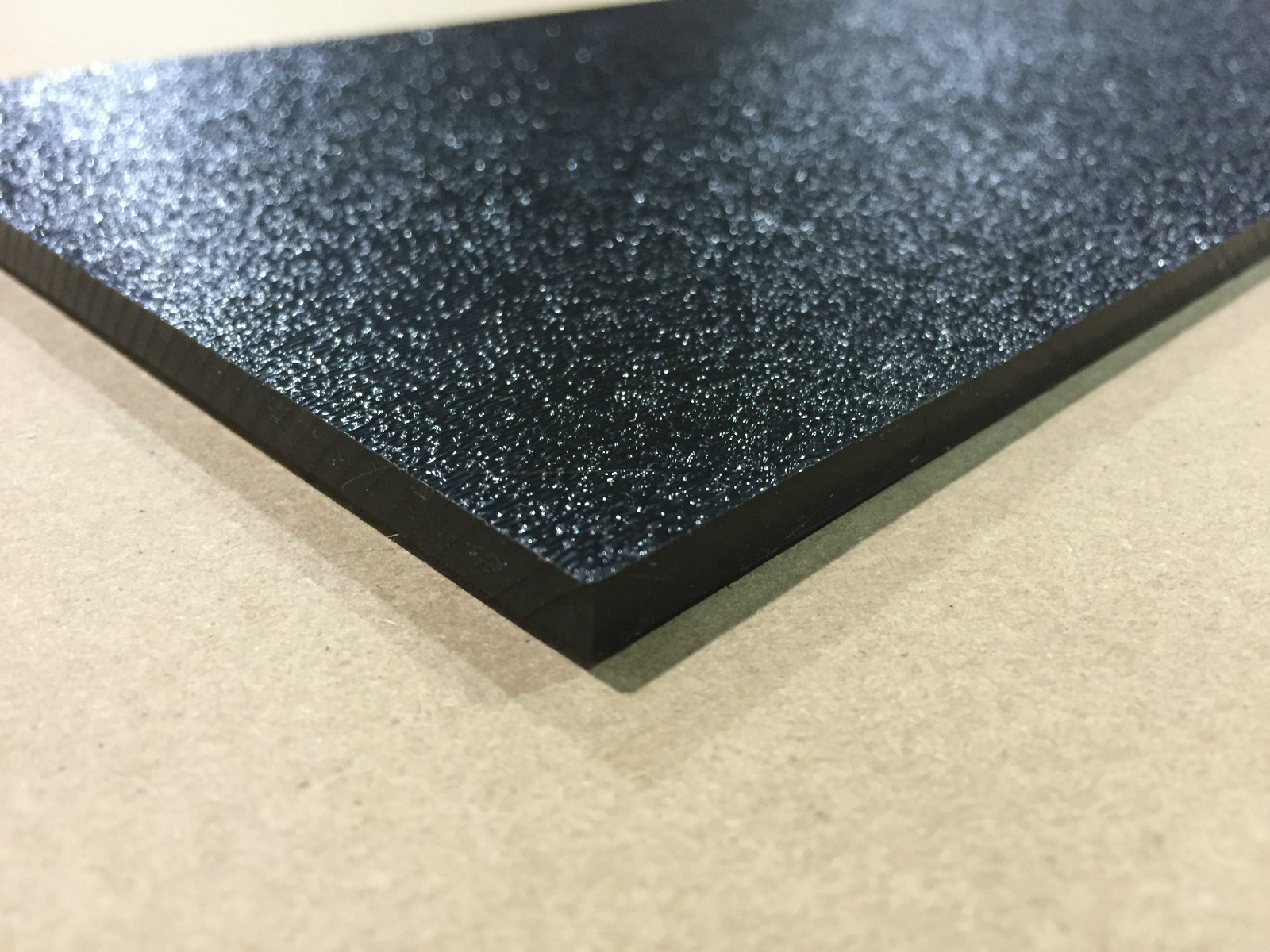 ABS Black Plastic Sheet 1/4" x 12" x 24" (.250") Haircell 1 side 6mm stereo