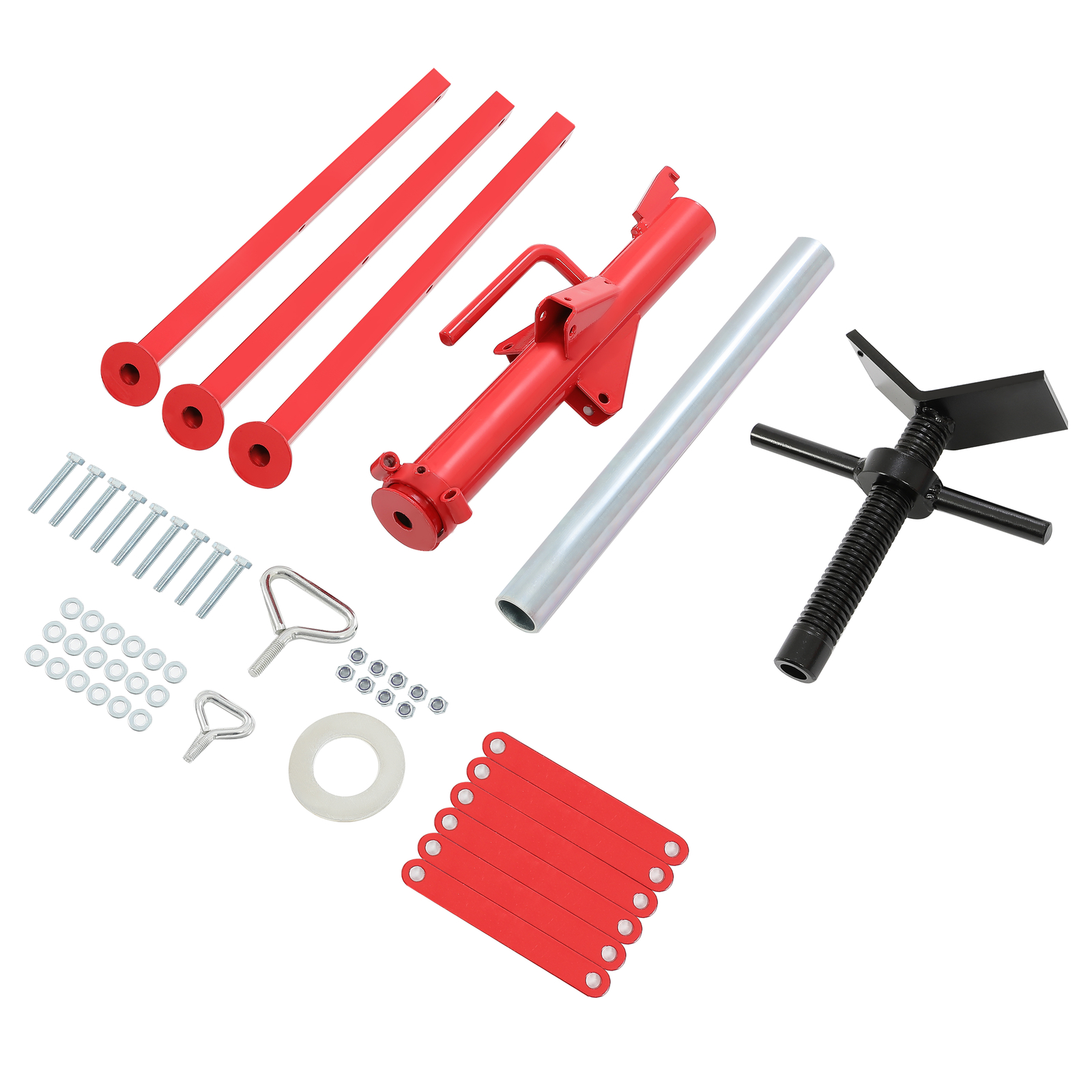 V-Head Pipe Stand Folding Tripod Jack 28"-52" Height 12" Pipe 2500LB Steel Red