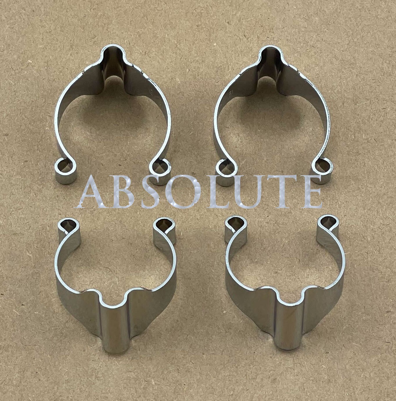 4X CHROME VINTAGE BICYCLE BRAKE SHIFTER CABLE CLAMP CLIP GUIDE SCHWINN BICYCLE.