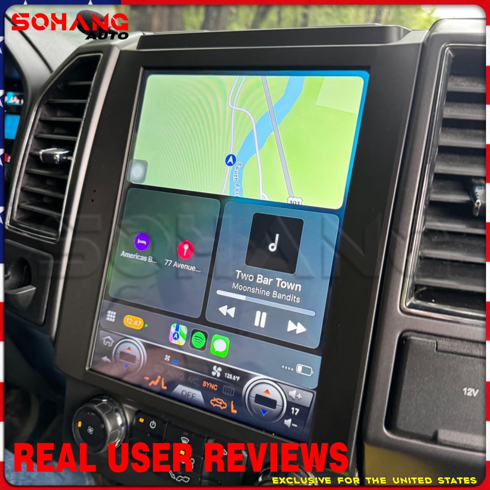 SoHang | 12.1'' Car Radio Stereo CarPlay For Ford F150 F250 F350 Tesla Style GPS