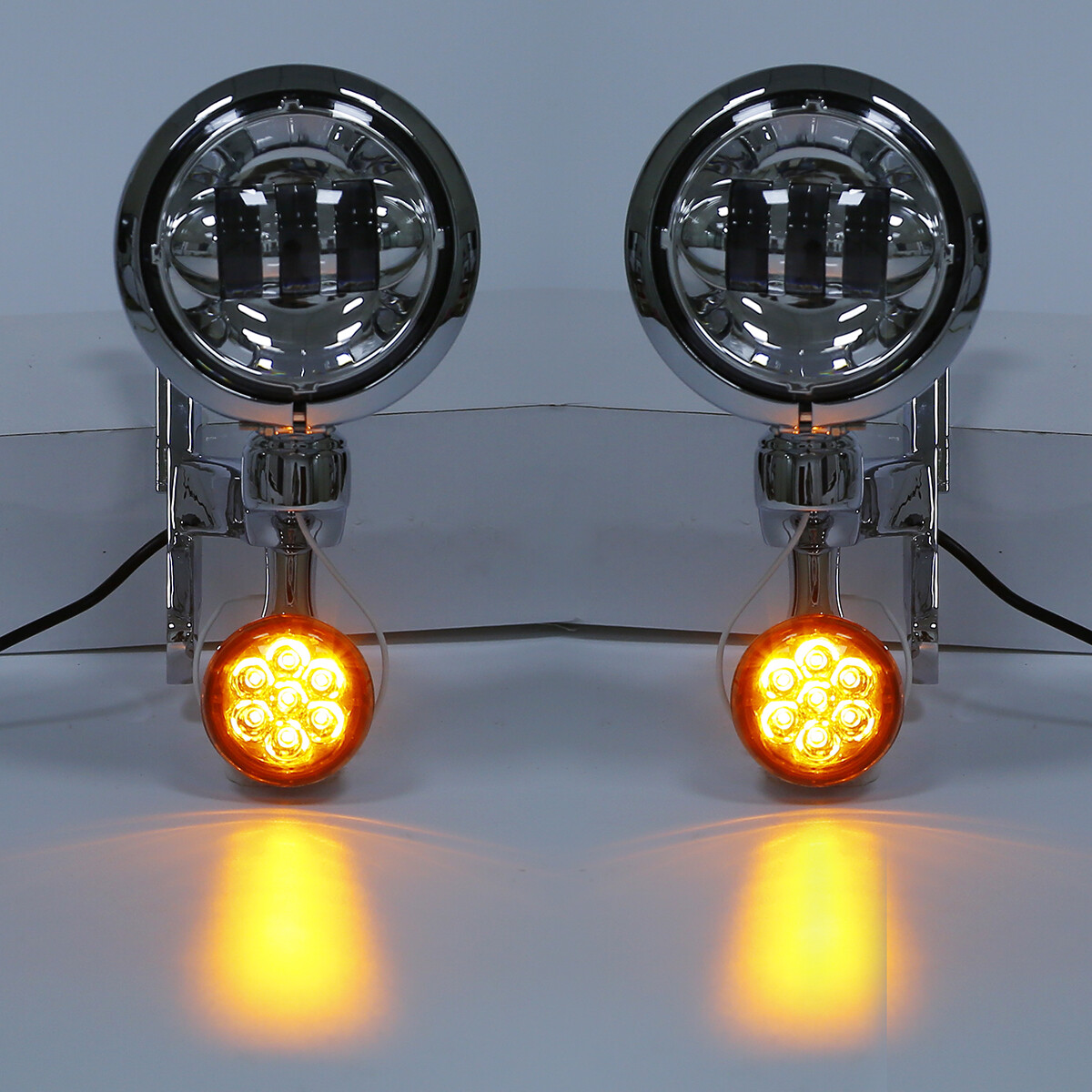 4.5" Passing Driving Spot Fog Turn Signal Light Bracket Fit For Harley Touring