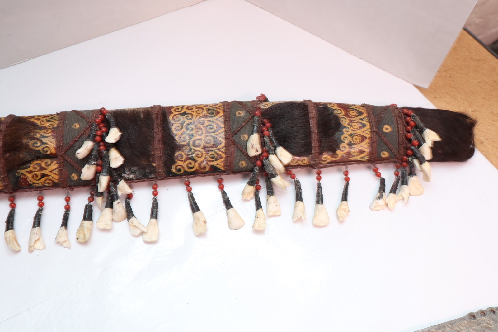 Borneo Indonesian Dayak Mandau sword saber with dagger, used