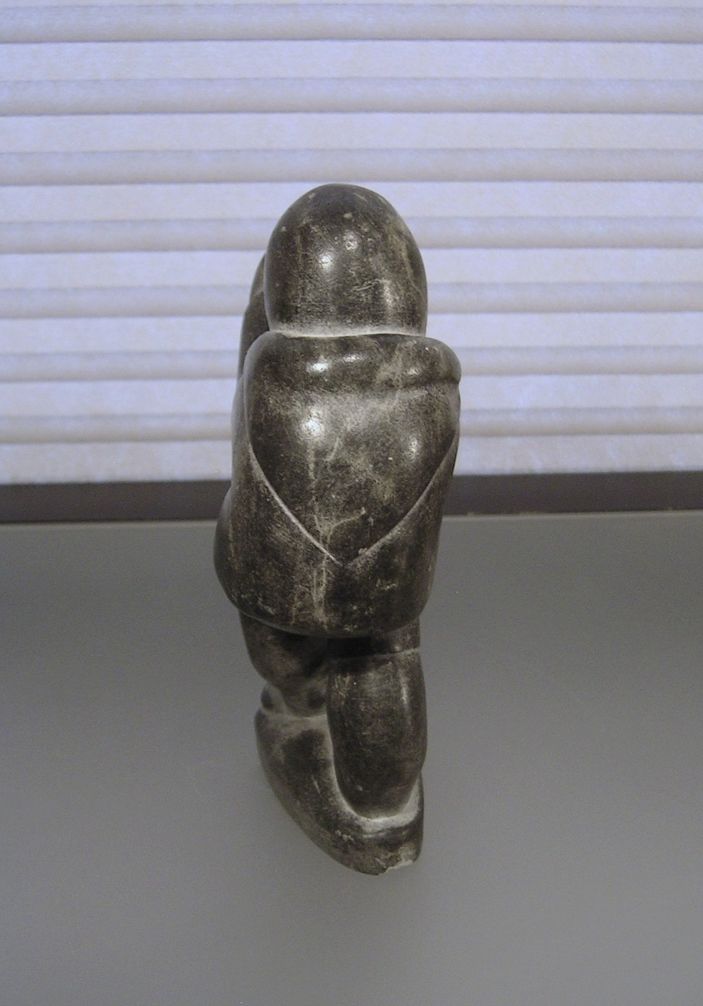 Vtg Inuit Stone Carving Sculpture Man with Seal Soapstone Signed Lucassie Amm