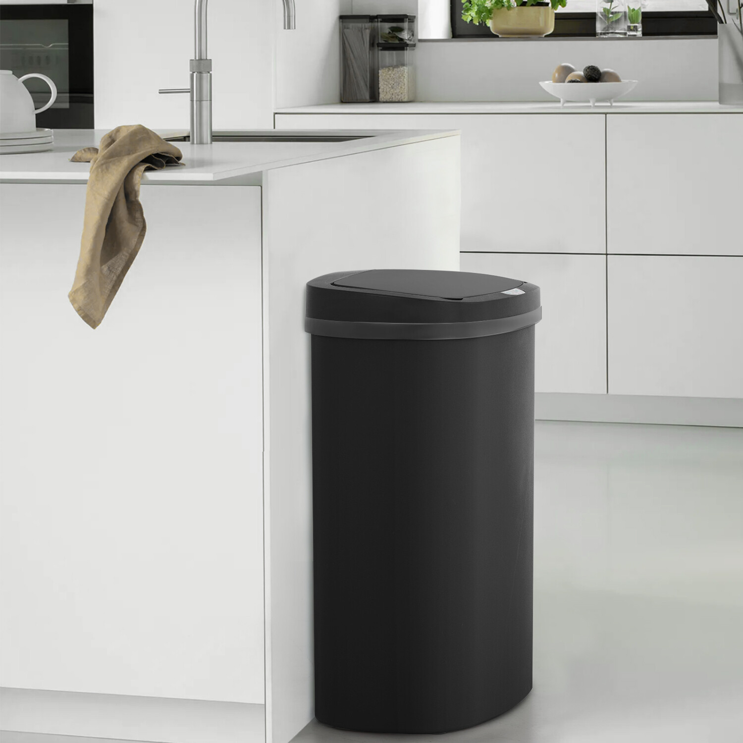 13 Gallon Trash Can Kitchen Trash Can Automatic Garbage Can with Lid Touch Free