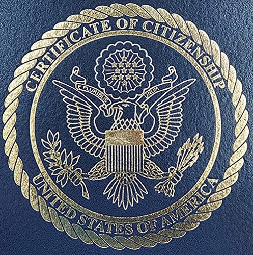 U.S. Citizenship and Naturalization Certificate Holder. Gold American Eagle l...
