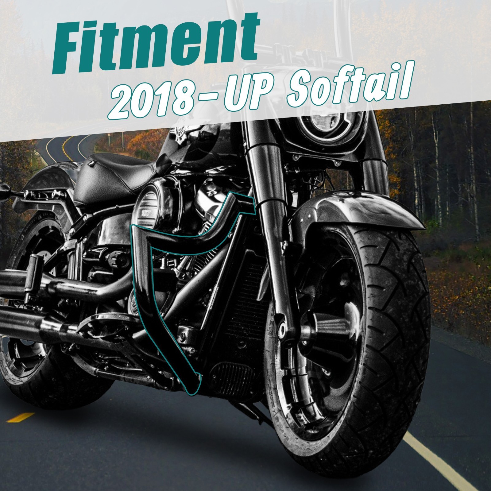 low Rider Heritage Meathook Highway Engine Guard Crash Bar for Softail 18-24