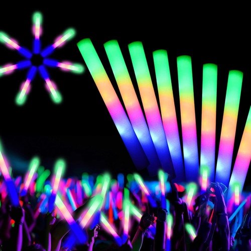 12 PCS Foam Glow Sticks Bulk With 3 Modes Colorful Flashing,Foam Multicolor