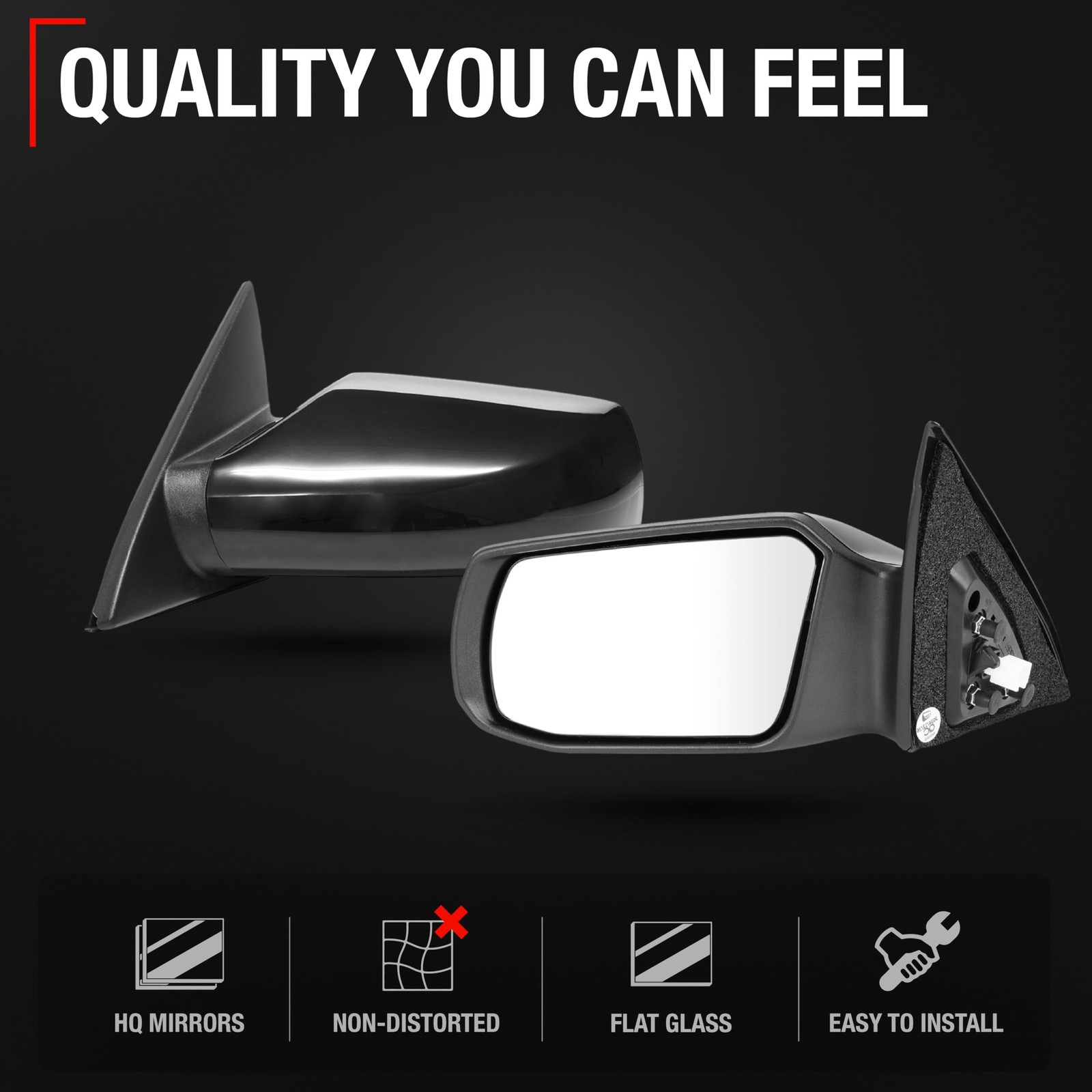 Driver Mirror for Nissan Altima - Power, Non-Foldable, Flat Glass - Driver Si...