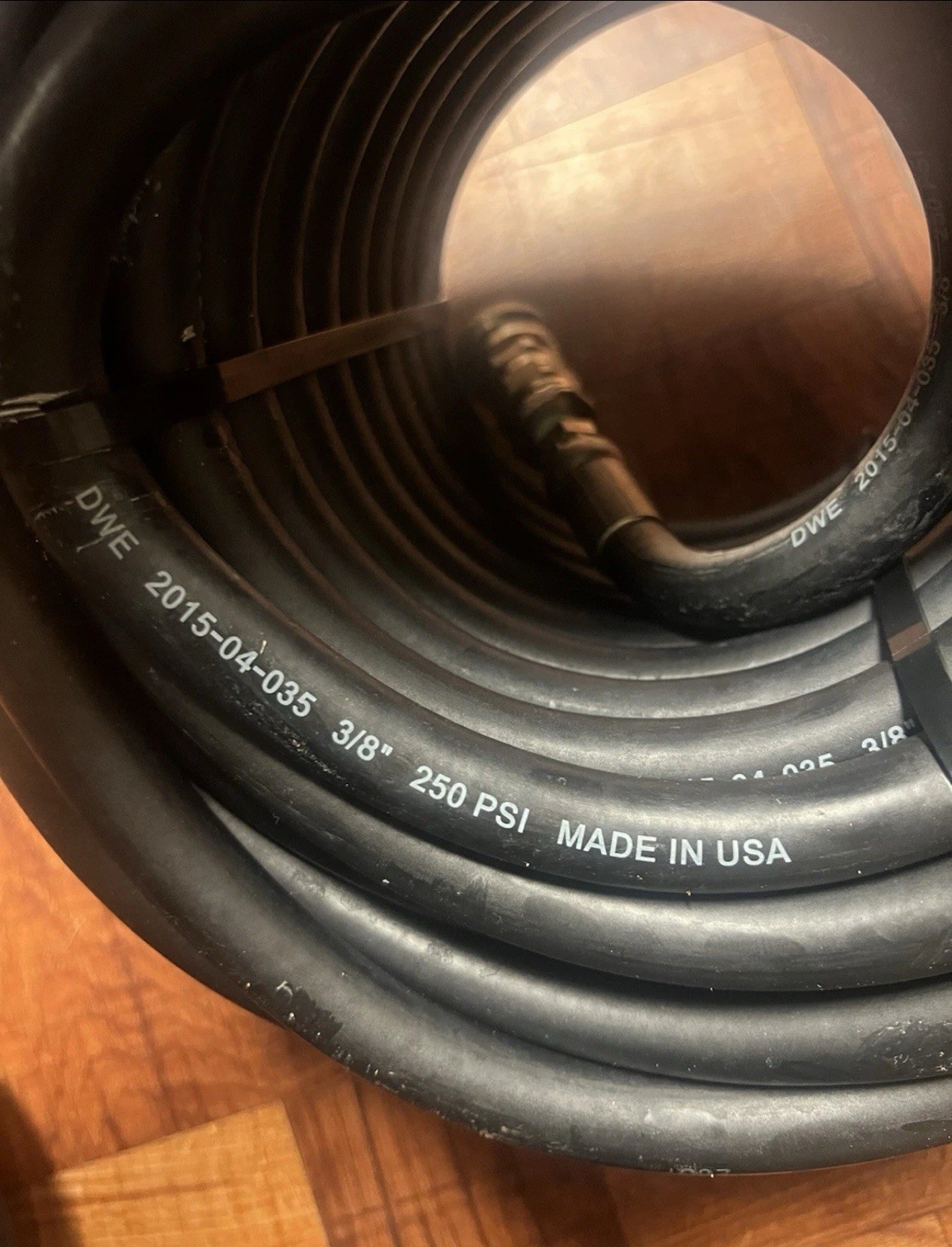 DWE 150’ Breathing Air Hose 250 PSI 3/8" w/ PARKER Quick-Connect SS Fittings NEW