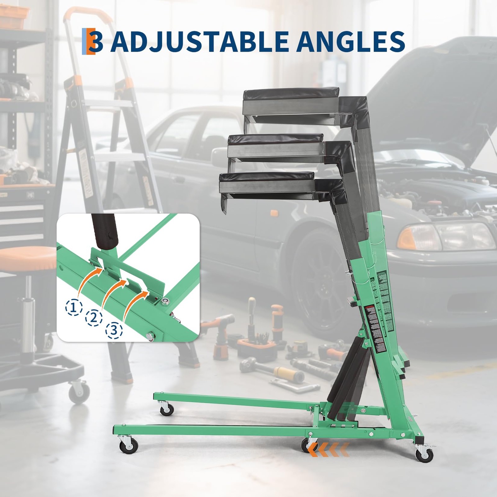 Automotive Topside Creeper 400LBS Adjustable 46"-71" Foldable Engine Creeper