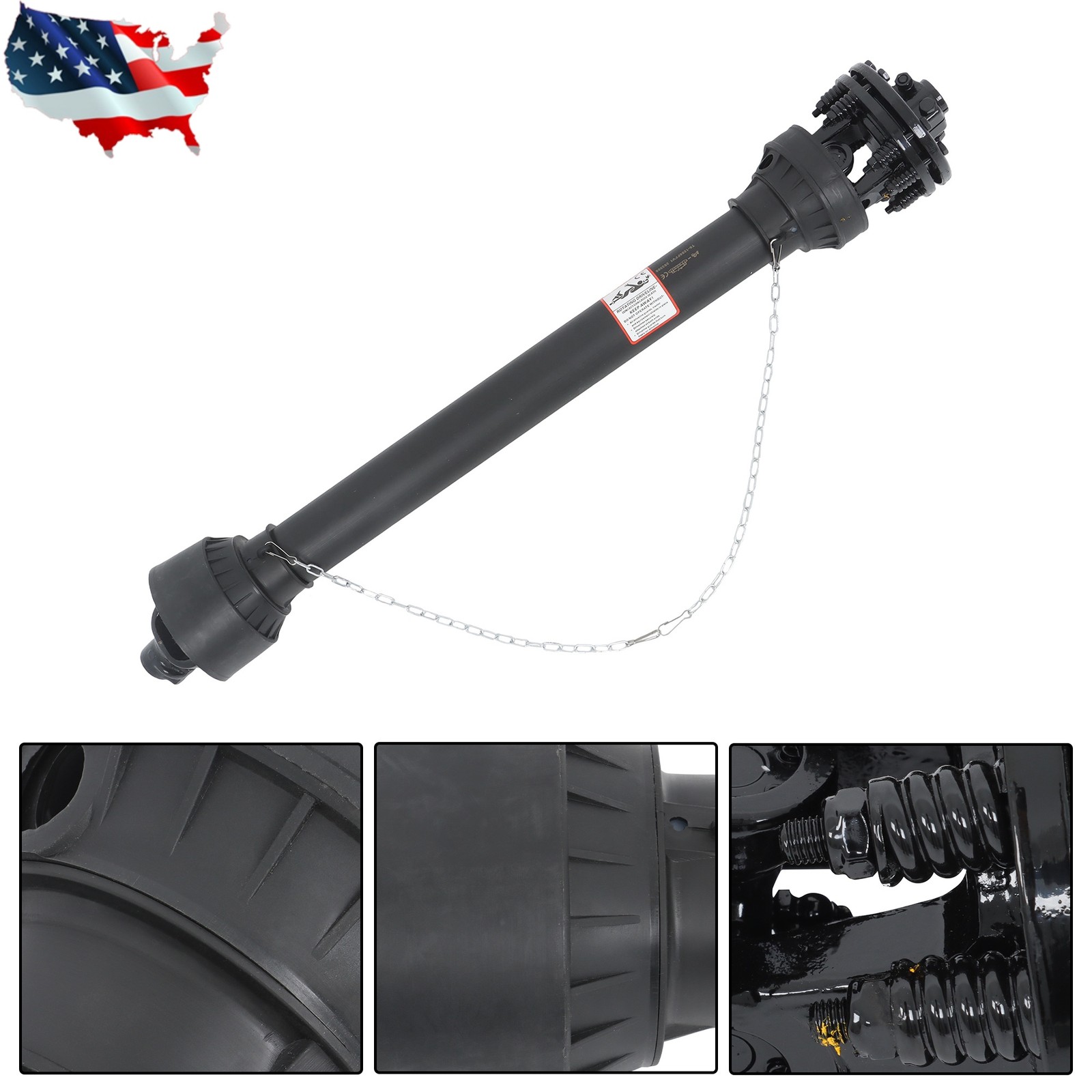 47" - 67" T6 1-3/8" x 6 Spline End w/Slip Clutch PTO Shaft PTO Drive Shaft