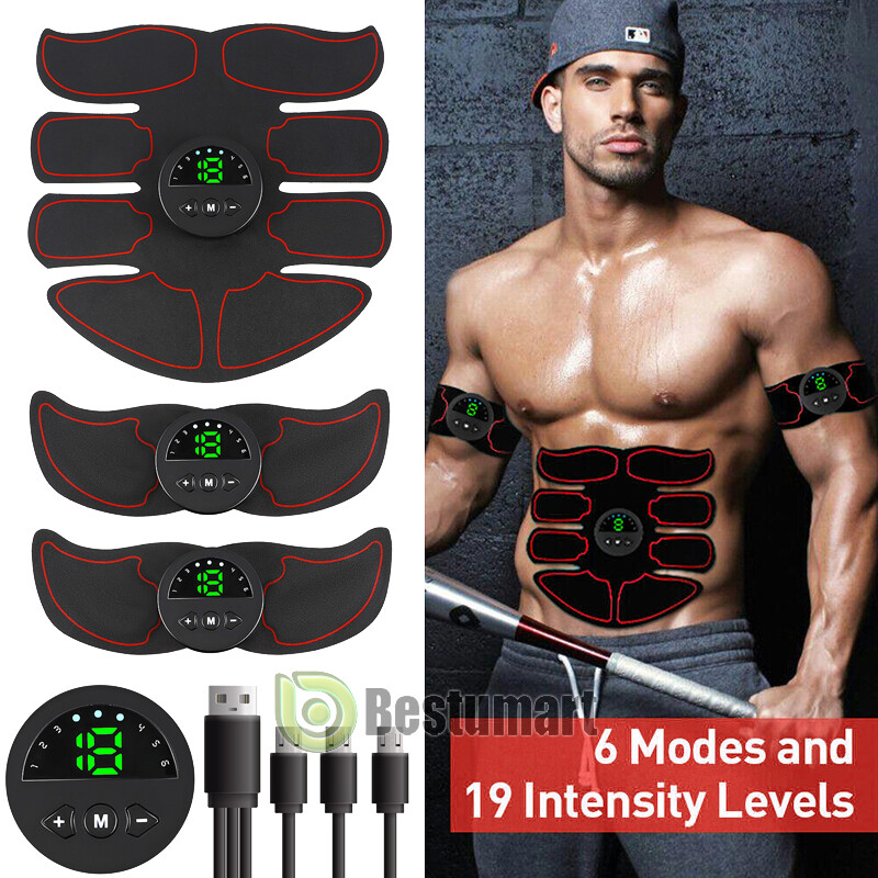 Ultimate EMS AB & Arms Muscle Simulator ABS Training Abdominal Trainer Pad Sets
