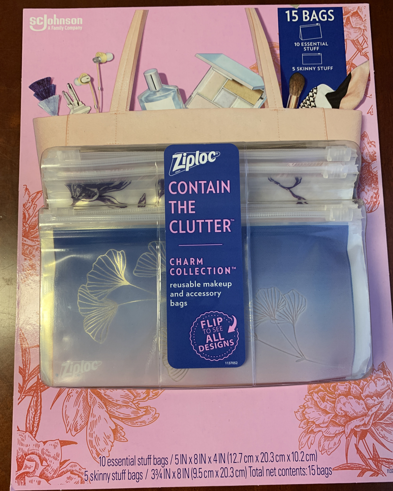 Ziploc Reusable Accessory Bags - Contain the Clutter Charm Collection