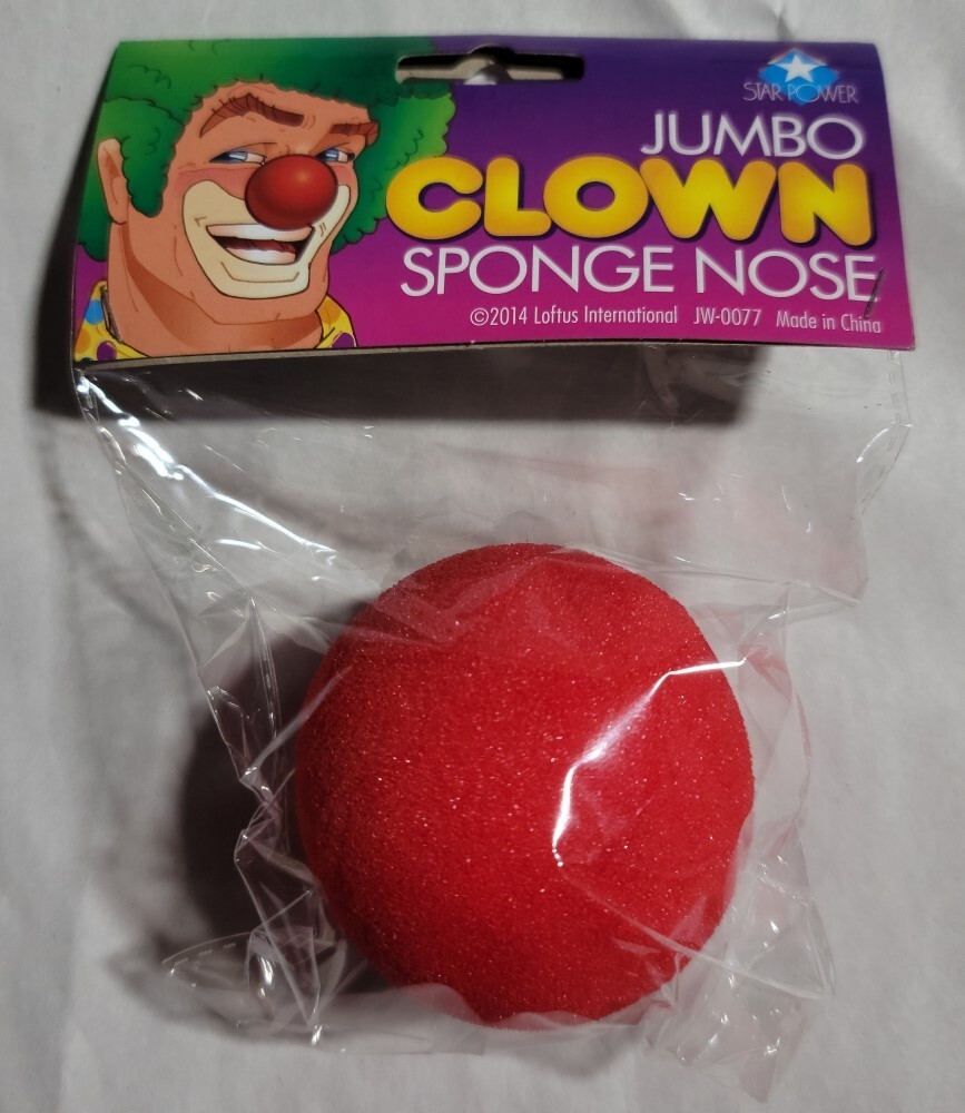 Red 2 1/2" Jumbo Foam Sponge Clown Nose Circus Halloween Rudolph Reindeer