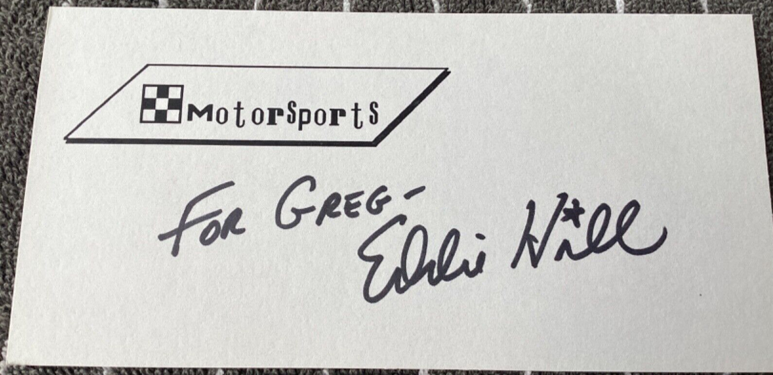 EDDIE HILL Personally Autographed Signed NHRA DRAG RACING Card FreeShip