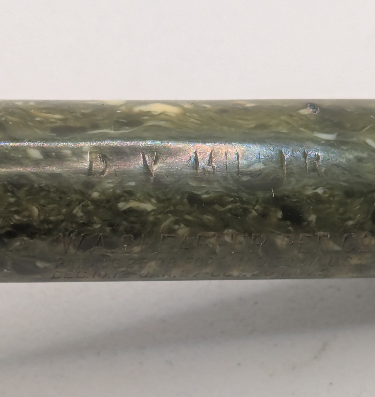 1920's Sheaffer Jade Green Senior Flattop Fountain Pen Large 14K Lifetime Nib