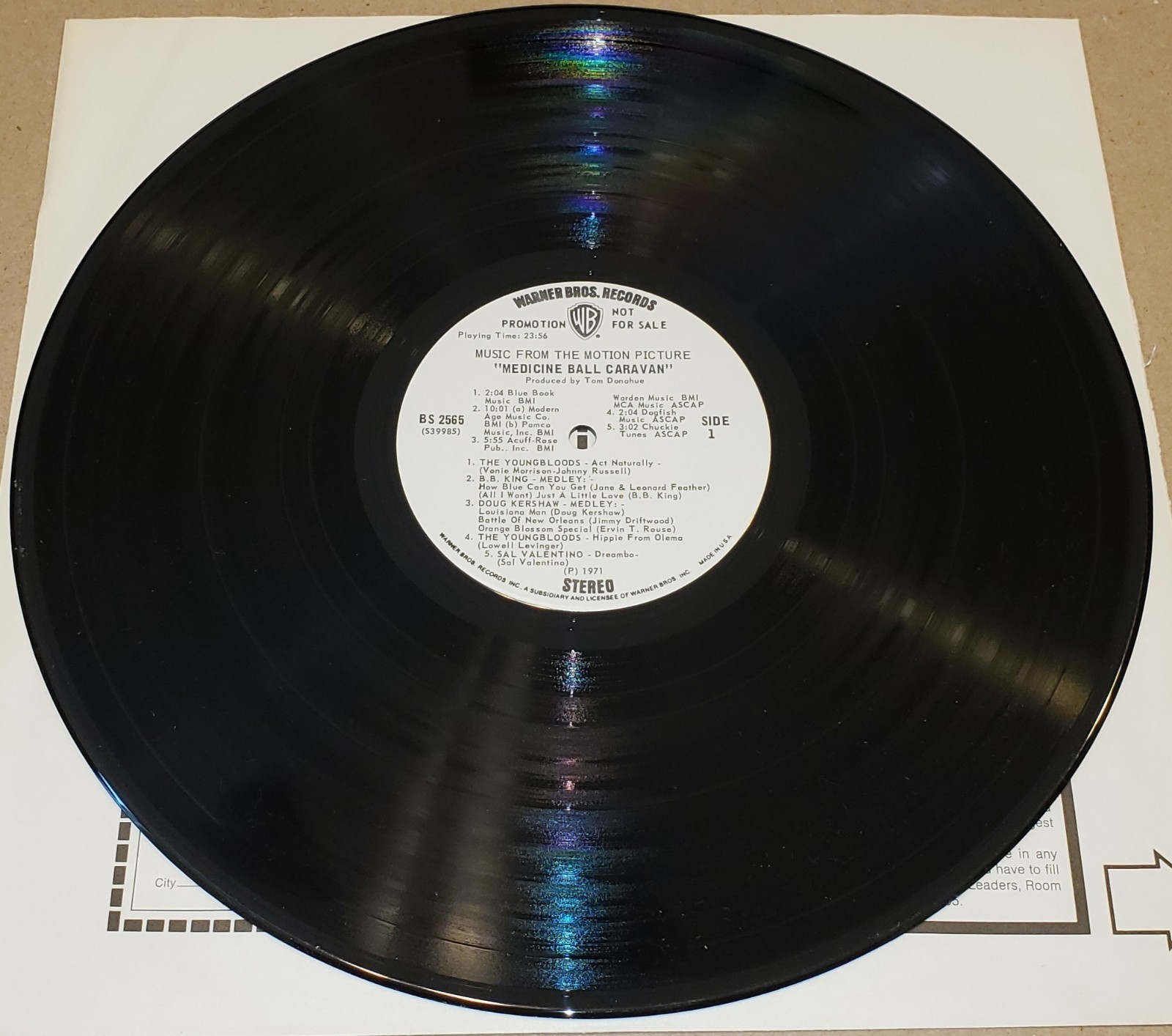 MEDICINE BALL CARAVAN RARE 1971 WHITE LABEL PROMO VINYL MINT-/MINT- ALICE COOPER