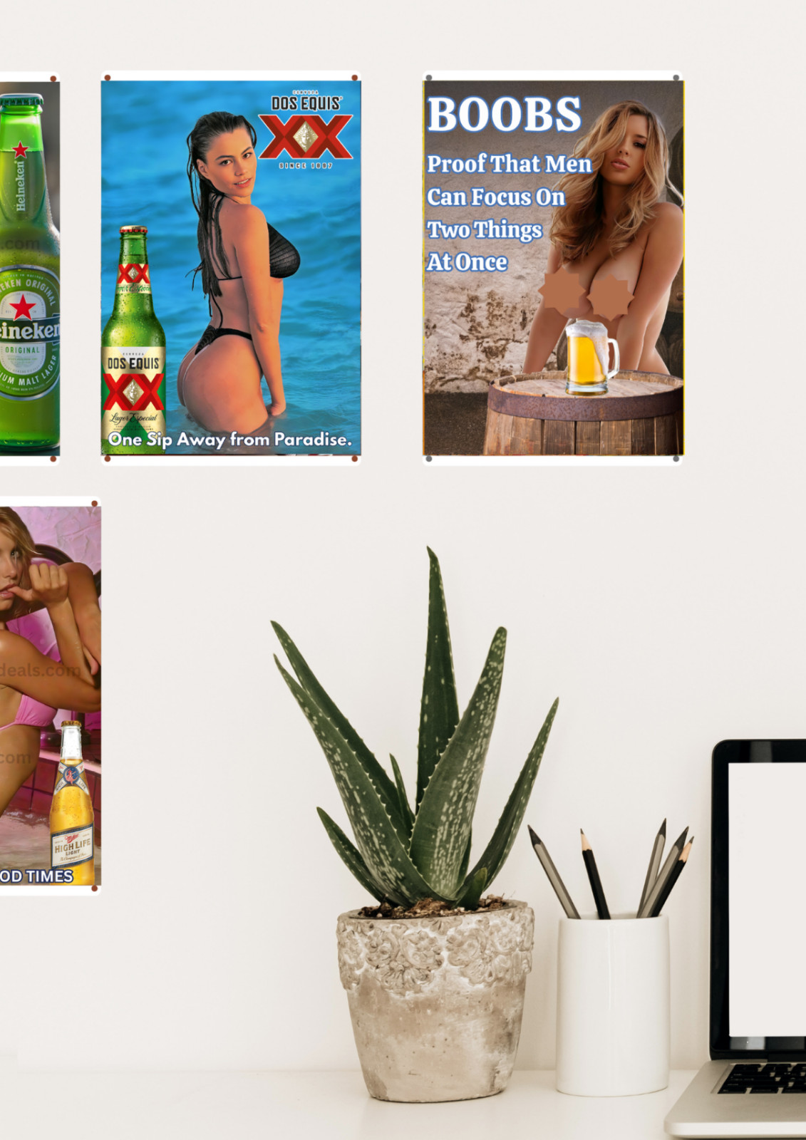 Miller Lite Beer Metal Sign –Samantha Fox Bar Pub Wall Decor Poster Sign Read De