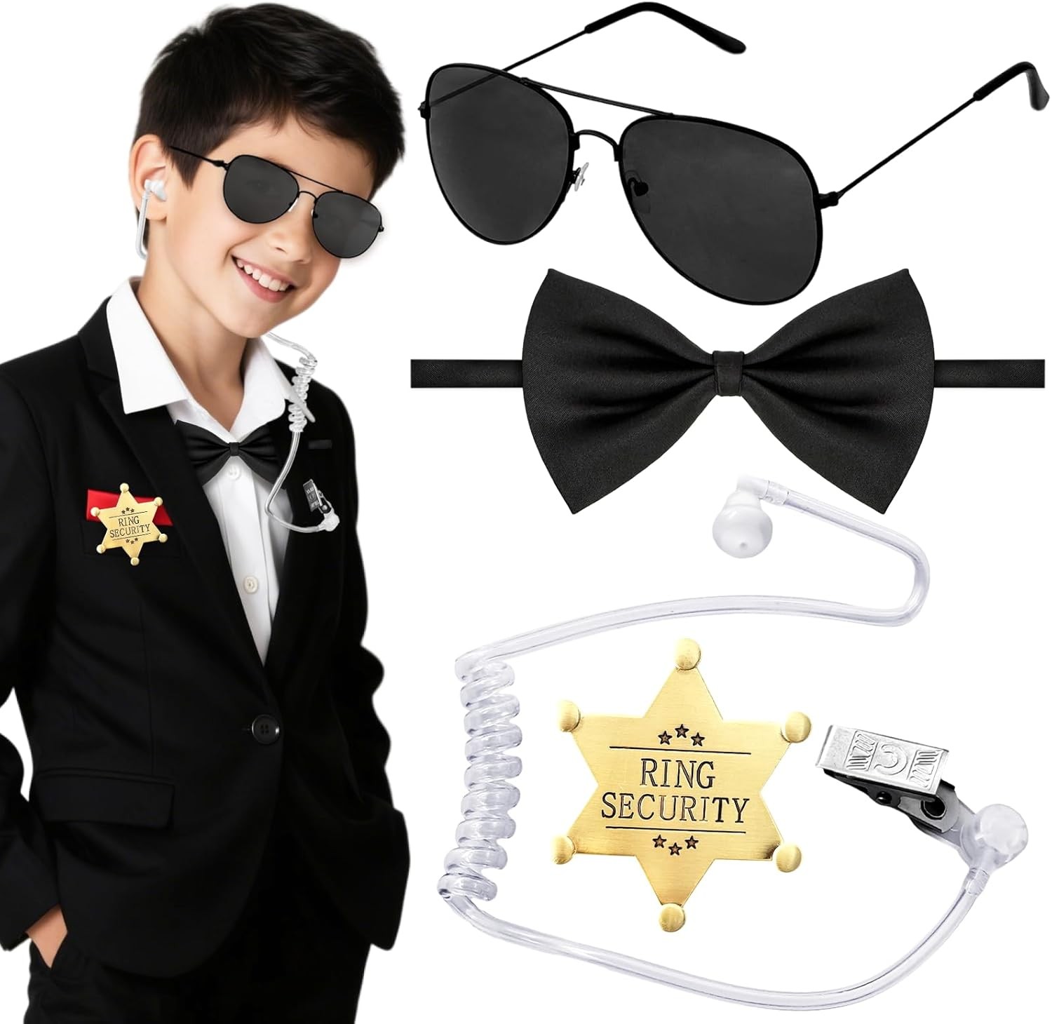 4 Pack Ring Wedding Bearer Set,Ring Security Wedding with Sun Glasses Security B