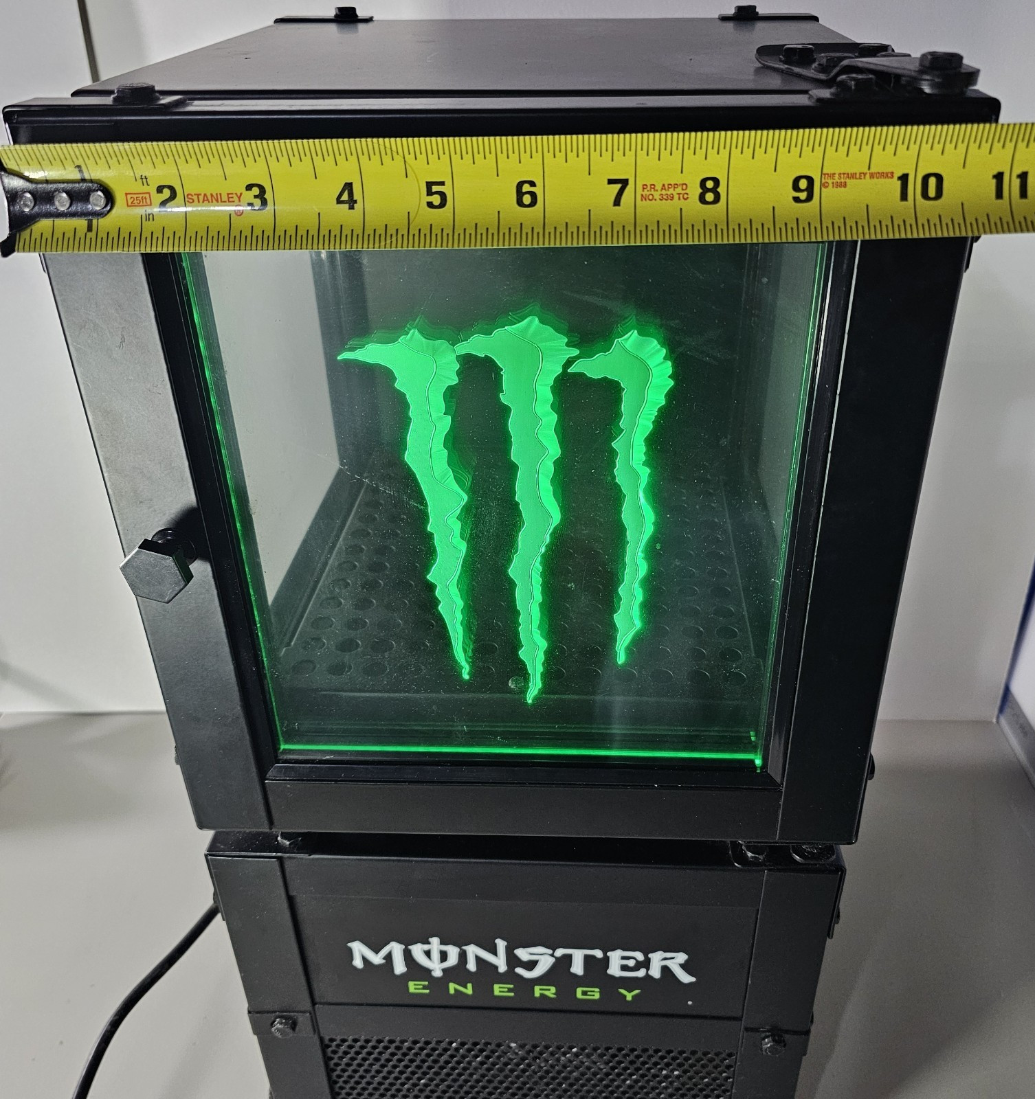 Monster Energy Mini Fridge Desktop Storage Countertop Display 11x11x22 Lit Door