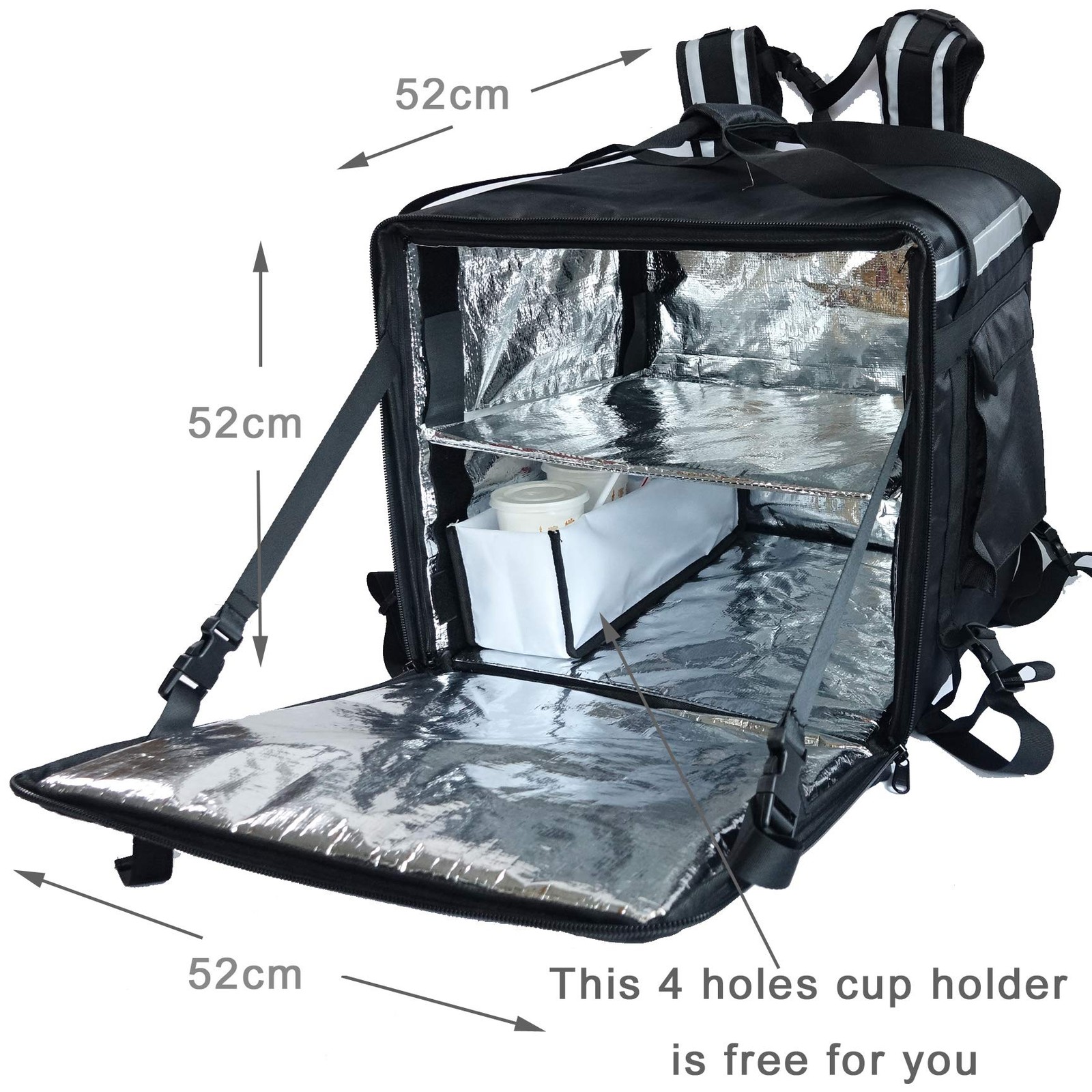 Pk-140z: Huge Heat Insulation Food Delivery Bag For Motorcycle, Big Pi