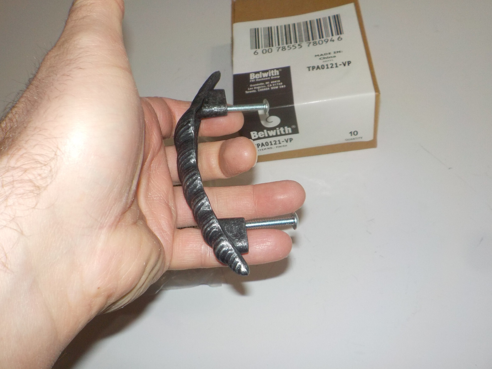 BOX OF 10 Belwith Whimsical 5" Vibra Pewter Shell Cabinet Pulls NOS TPA0121-VP