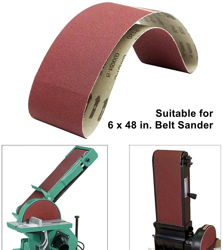 6 PACK 6x48 inch Sanding Belts 60 80 120 150 240 400 Grit Belt Sander Sandpaper