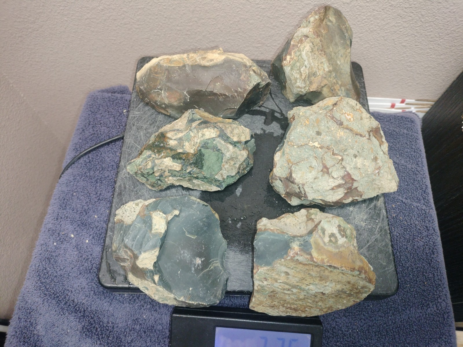 7.3LB ORBS Blue Mountain Picture Jasper Rough 6pc Lot #26