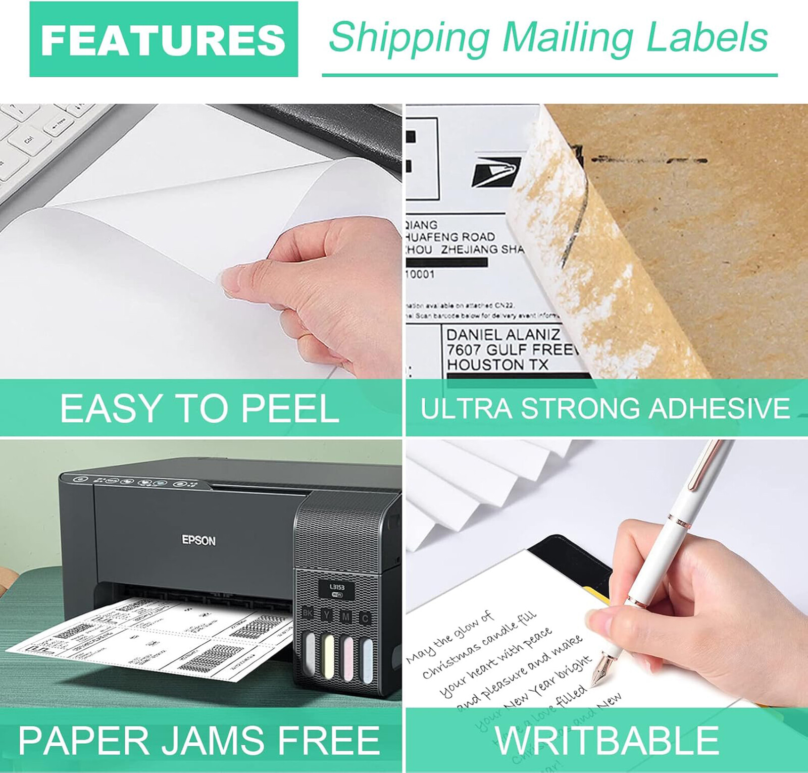 50-1000 Premium 8.5" X 5.5" Half Sheet Shipping Labels Self Adhesive 2 Per Sheet