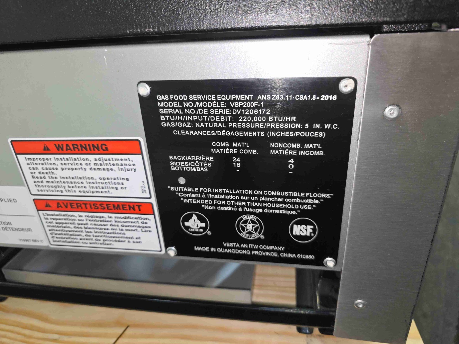 6300 S/D Vulcan Double Gas Stock Pot 2 Burners with Floor Legs, Model: VSP200F-1