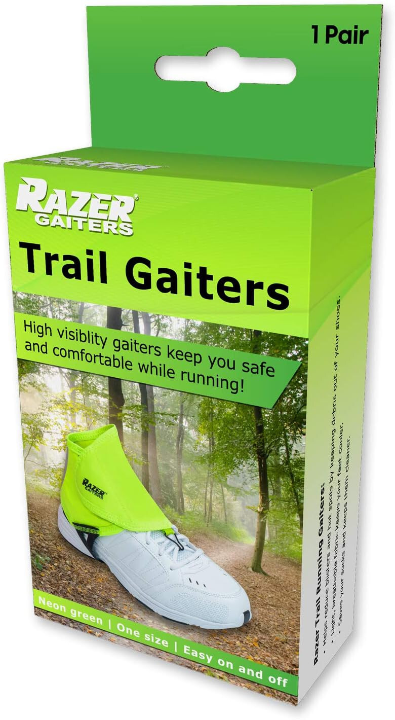 Trail Running Gaiters - Size Large - Neon Reflective Running Gear