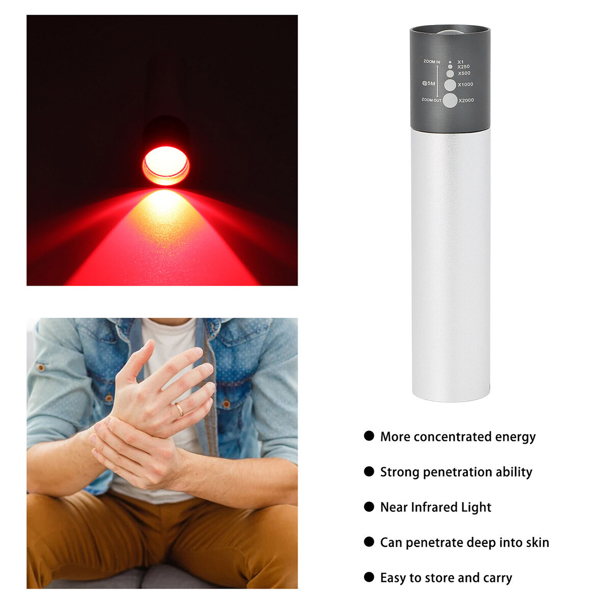 Red Light Therapy Device Infrared Light Therapy 630/660/850/940nm for Pain Relif