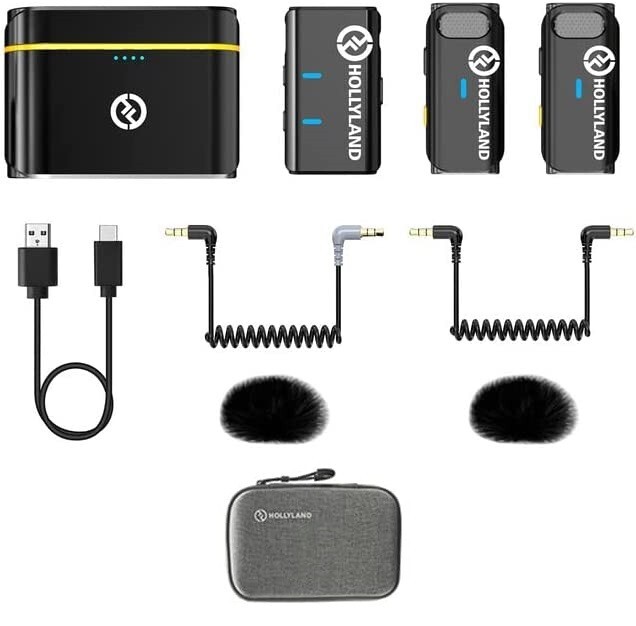 Hollyland Lark M1 Wireless Lavalier Microphone, 2.4GHz Noise Cancellation, 656ft