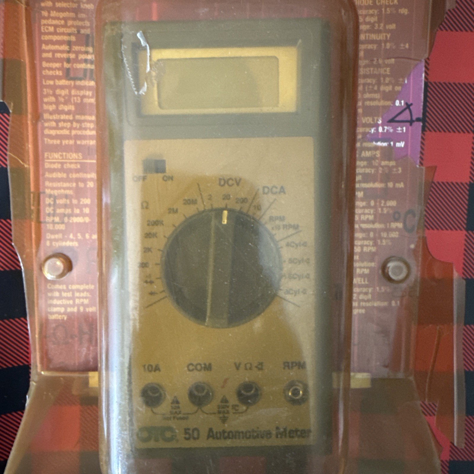 NEW VINTAGE OTC TOOLS 3495 AUTOMOTIVE MULTIMETER SERIES 50 & TEST LEADS NOS USA