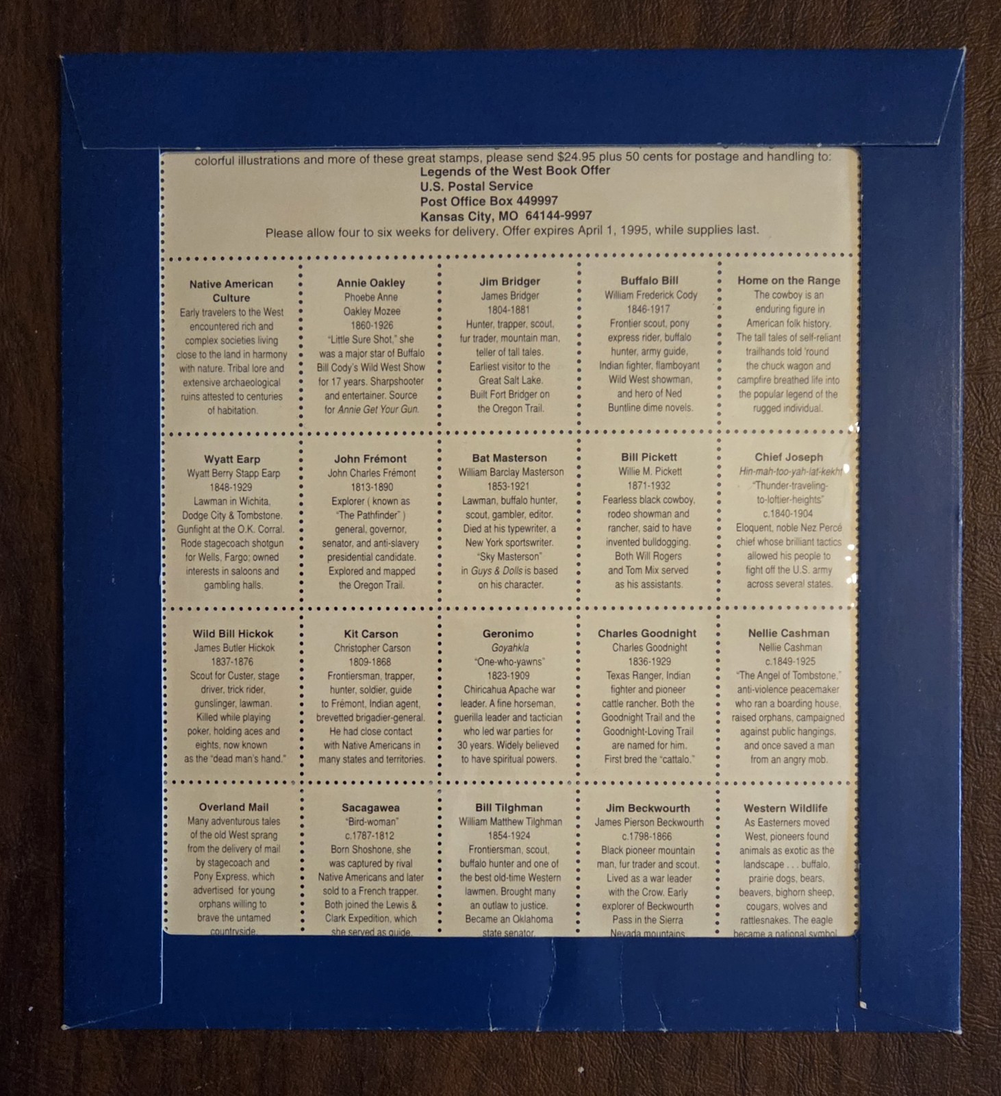 United States Sc# 2870 Legends of the West Recalled Error Sheet Mint MNH + BOOK