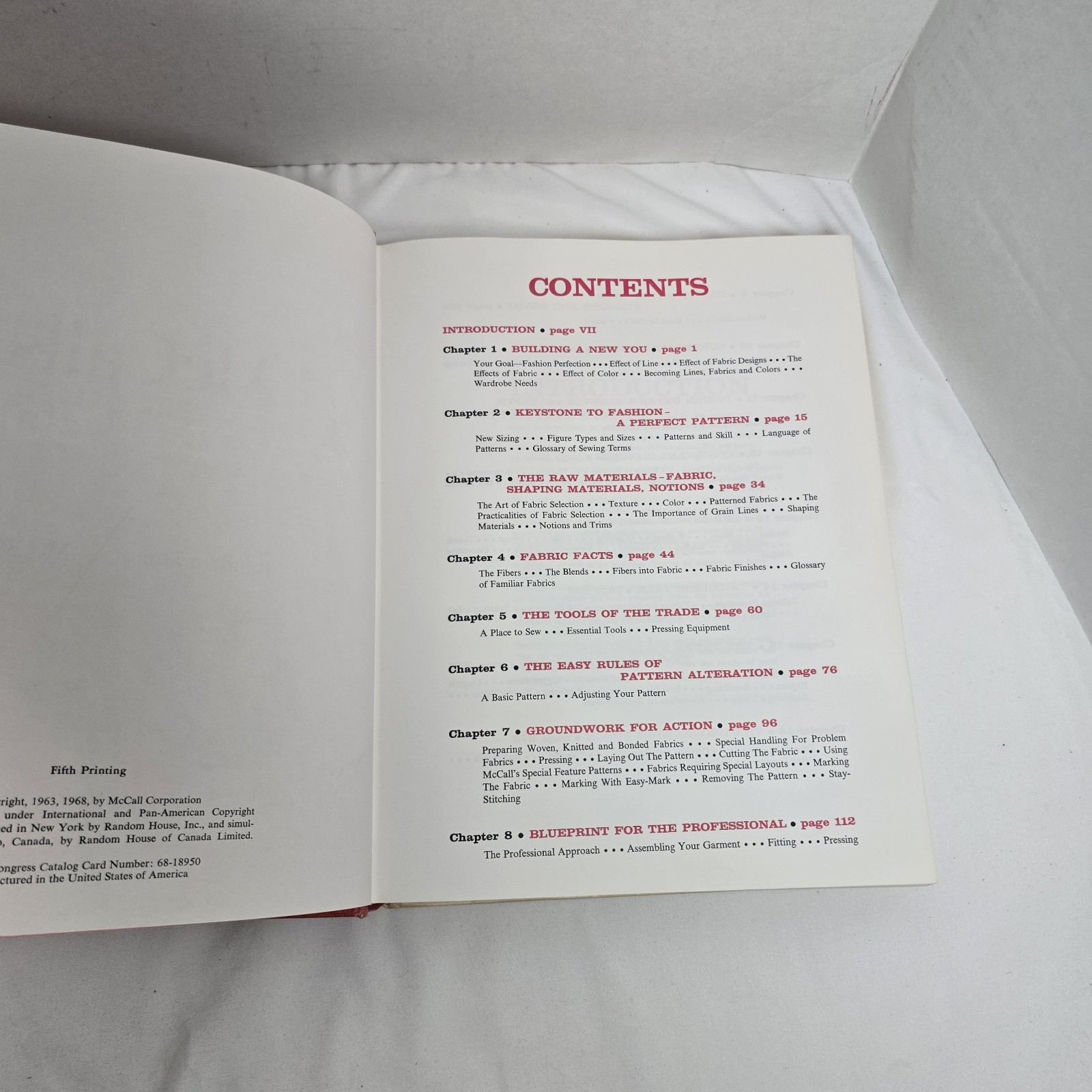 McCall's Sewing Book Random House Vintage Book 1968 5th Print VTG Illus DIY HCDJ