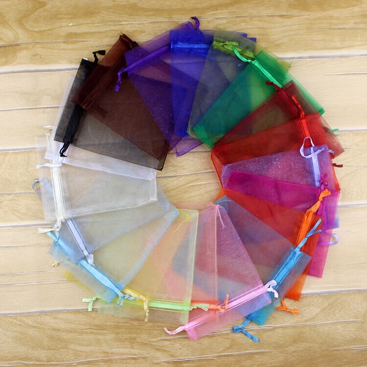 100pcs Drawstring Bags Multicolor Wedding Favor Bag Organza Gift Bag Pouch 4"x5"