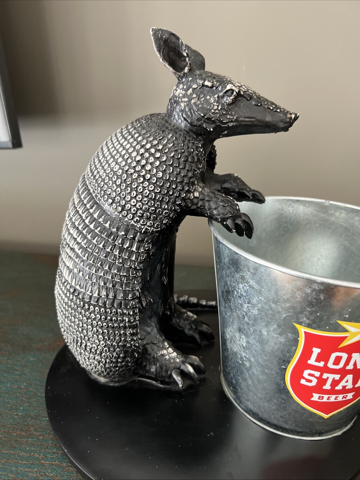 VTG. 1970s LONE STAR BEER ARMADILLO ICE BUCKET BACK BAR ADVERTISING DISPLAY RARE